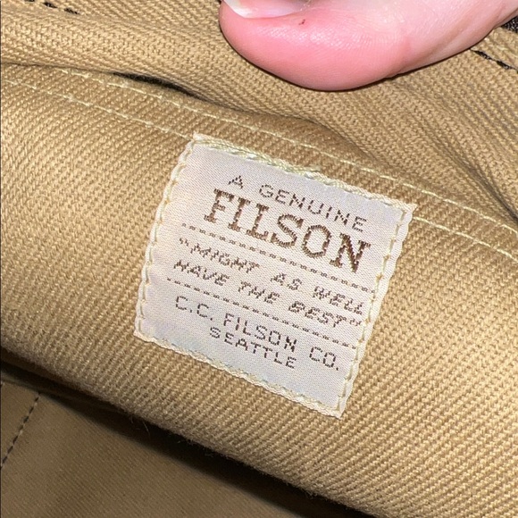 Filson Small Rugged Twill Duffel Bag in Camel Color - Picture 10 of 14
